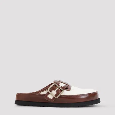 Birkenstock 1774 Men's Boston Bold Canvas Slide Sandals With Natural Cork Footbed & Eva In Brown