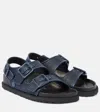 Birkenstock 1774 Milano Luxe Raffia Sandals In Blue