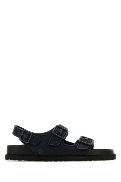 Birkenstock 1774 Milano Raffia Sandals In Navy