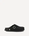 Birkenstock 1774 Pony Hair Boston Mules In Black