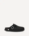 Birkenstock 1774 Pony Hair Boston Mules In Black