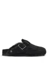 Birkenstock 1774 Shearling Boston Clogs In Black