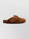 Birkenstock 1774 Shearling Clogs Featuring Buckle Detail In Brown