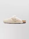 Birkenstock 1774 Shearling Open Back Flat Clogs In White
