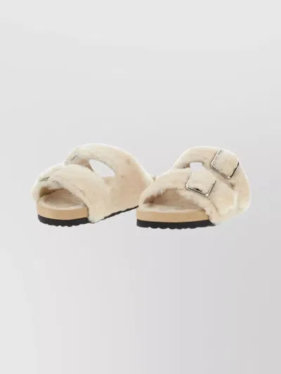 Birkenstock 1774 Shearling Open Toe Flat Sandals In Multi