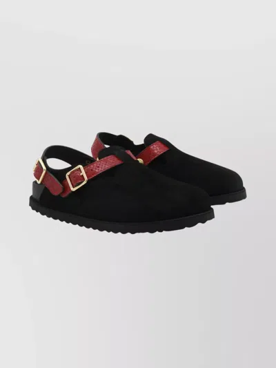Birkenstock 1774 Slingback Sandals Featuring Textured Strap In Black
