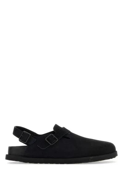 Birkenstock 1774 Iii Tokio Suede Slippers In Black