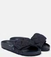 Birkenstock 1774 Sylt Quilted Denim Slides In Blue
