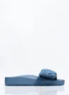Birkenstock 1774 Sylt Stone Washed Denim Slippers In Blue