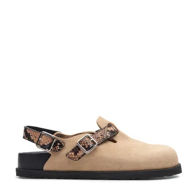 Birkenstock 1774 Tokio Cazador Clogs Sandal In Natural Snake Brown