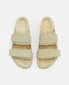 Birkenstock Uji Suede And Leather Slippers In Straw