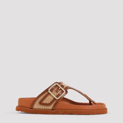 Birkenstock 1774 Women's Gizeh Frames Raffia Sandals In Brown