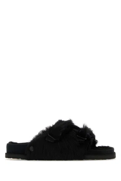 Birkenstock 1774 X Becomes Berlin Black Shearling Zürich 1774 Slippers In Multi
