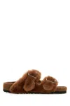Birkenstock 1774 X Becomes Berlin Caramel Shearling Arizona 1774 Slippers In Multi