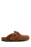 Birkenstock 1774 X Becomes Berlin Caramel Shearling Boston 1774 Slippers In Multi