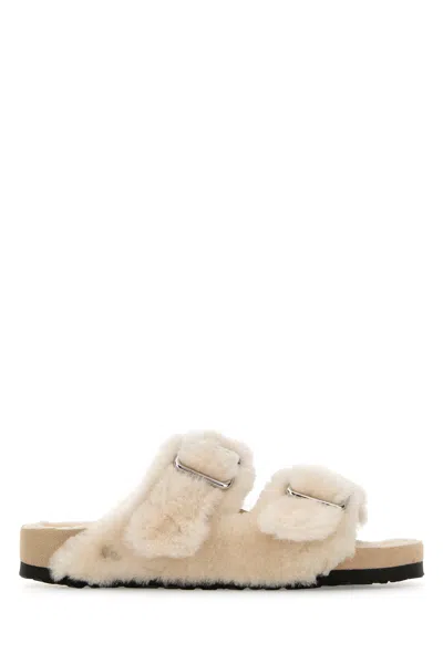 Birkenstock 1774 X Becomes Berlin Ivory Shearling Arizona 1774 Slippers In Multi