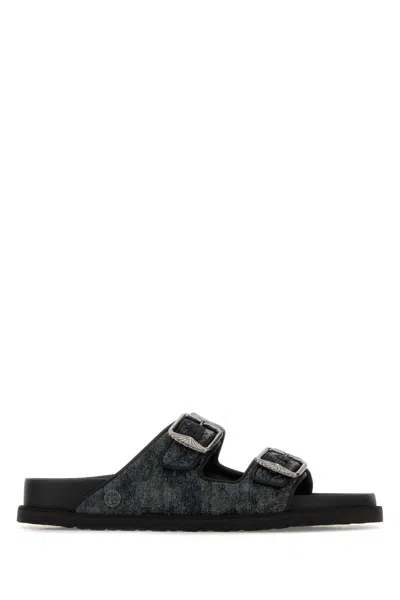 Birkenstock 1774 X Becomes Berlin Multicolored Velvet Arizona Slipper With French Piping Detail In Black