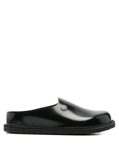 Birkenstock 1774 X Song For The Mute: Amsterdam Premium “the Collector” Shiny Leather Mule In Black