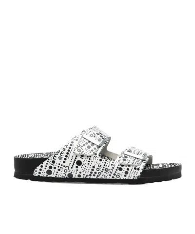 Birkenstock Abstract Spot Print Two-strap Sandals In White