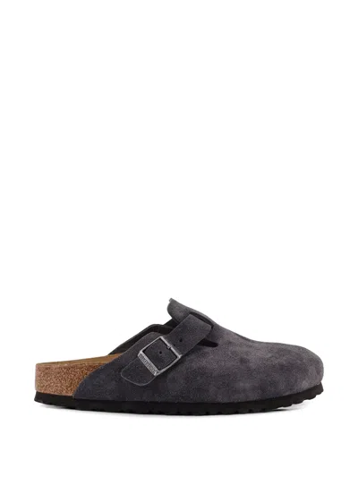 Birkenstock Adjustable-buckle Suede Sandals In Gray