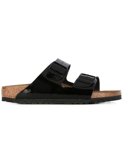 Birkenstock Airzona Birko Flor Leather Sandals In Black