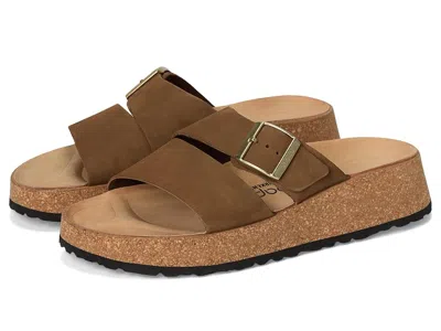 Birkenstock Almina Platform Sandal - Nubuck In Brown