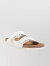 Birkenstock White Buckle-embellished Slides