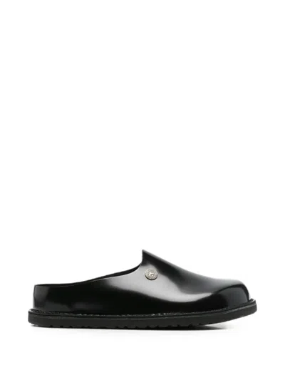 Birkenstock Amsterdam Leather Mules In Schwarz