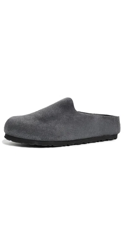 Birkenstock Amsterdam Wrapped Clogs Charcoal In Gray
