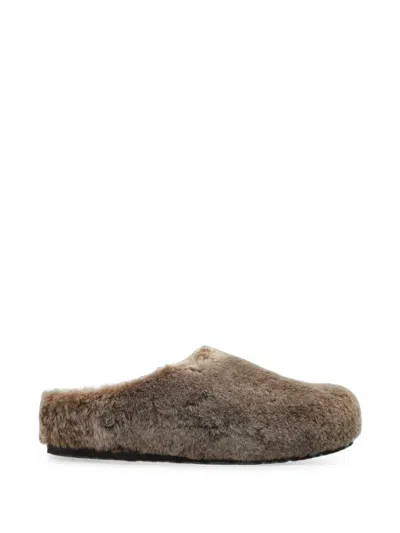 Birkenstock Amsterdam Wrapped Shearling Slides In Yellow