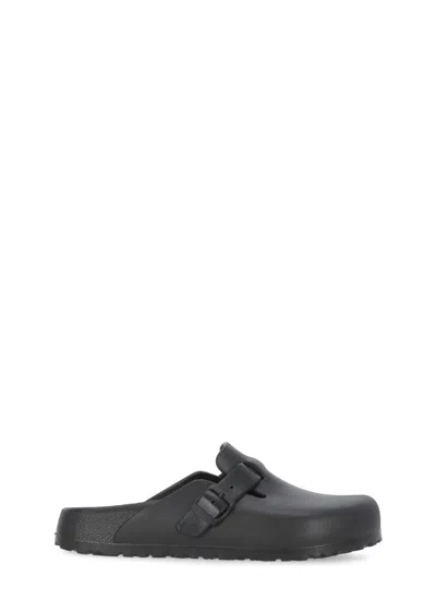 Birkenstock Ankle Strapped Mules In Black