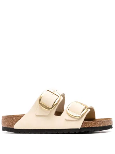 Birkenstock Arizona Big Buckle High-shine Light Rose Slipper - Size S In Neutrals