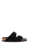 Birkenstock 'arizona' Black Sandals With Logo Lettering On The Buckle