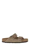 Birkenstock 'arizona' Beige Slip-on Sandals With Engraved Logo In Brown