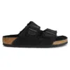 Birkenstock Arizona Teddy Split Suede Sandals In Black