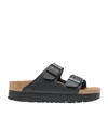 Birkenstock Arizona 25 Mm Platform Slides In Black