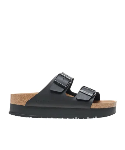 Birkenstock Arizona 25 Mm Platform Slides In Black