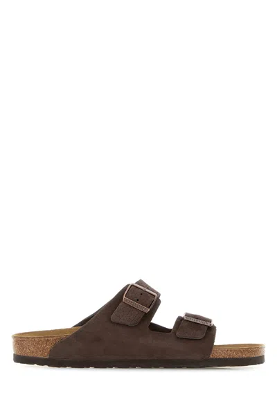 Birkenstock Brown Oiled Leather Two-strap Arizona Sandals In Burgundy