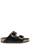 Birkenstock Arizona Big Buckle Nubuck Sandals In Black