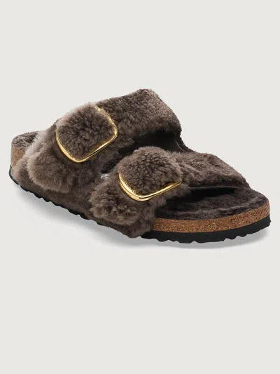 Birkenstock Arizona Big Buckle In Concrete Grey Teddy