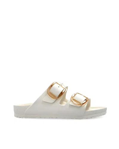 Birkenstock Arizona Big Buckle Eva Eggshell Two Bar Mules In Black