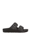 Birkenstock Arizona Big Buckle Eva Black Sandal In Animal Print