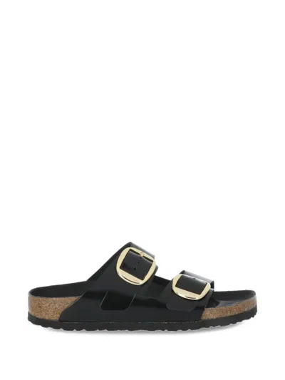 Birkenstock Arizona Droplet Buckle Shiny Leather Sandals In Multi
