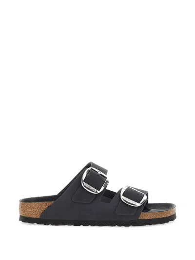 Birkenstock Arizona Big Buckle Narrow Leather Sandal In Black
