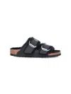 Birkenstock Arizona Big Buckle Narrow Leather Sandal In Black