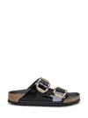 Birkenstock Arizona Big Buckle Narrow Leather Sandal In Black