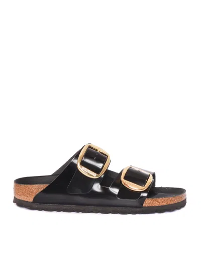 Birkenstock Arizona Big Buckle Hex Shine Black,natural Leather, S