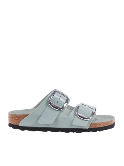 Birkenstock Arizona Big Buckle Hex Shine Pure Sage,natural Lea, S In Blue
