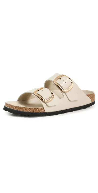 Birkenstock Arizona Big Buckle High Shine Sandals Oyster In Neutral