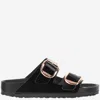 Birkenstock Slide Arizona Big Buckle In Shiny Black Leather In Black